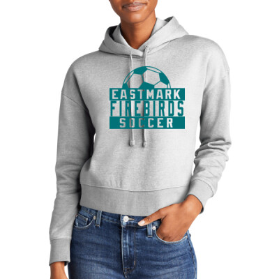 Ladies Eastmark Firebirds Soccer Crop Fleece Hoodie - Teal Thumbnail