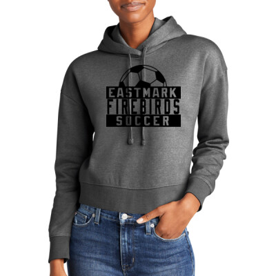 Ladies Eastmark Firebirds Soccer Crop Fleece Hoodie - Black Thumbnail