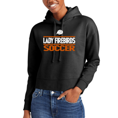 Ladies EHS Lady Firebirds Soccer Crop Fleece Hoodie Thumbnail